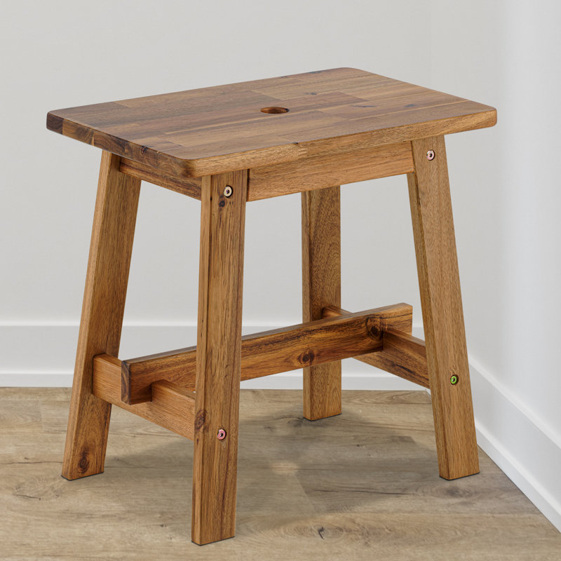 Winston Porter Imauri 18'' Tall Solid Wood Stool & Reviews | Wayfair